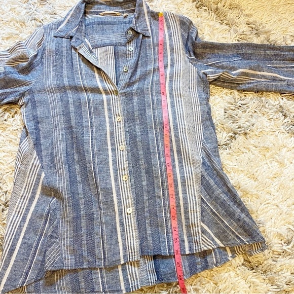 Soft Surroundings | Linen Cotton Blend Livienne Button Down Top Size Medium - Picture 9 of 10